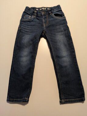 Cat & Jack Girls 4T Straight Jeans Dark Wash Stretch Denim Pull On